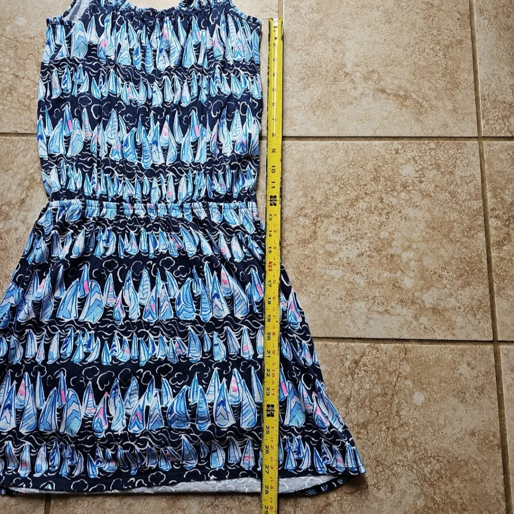 Lilly Pulitzer Navy and Light Blue Printed Mini Dress/Romper - Picture 7 of 11